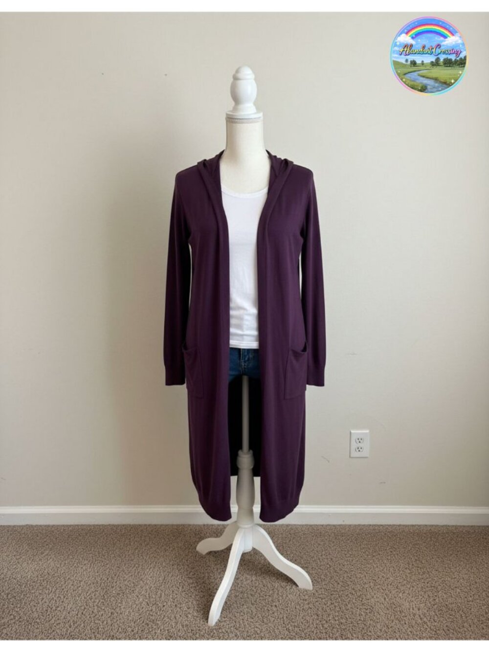 Open Front Maxi Long Knitted Cardigan Sweater with Pockets